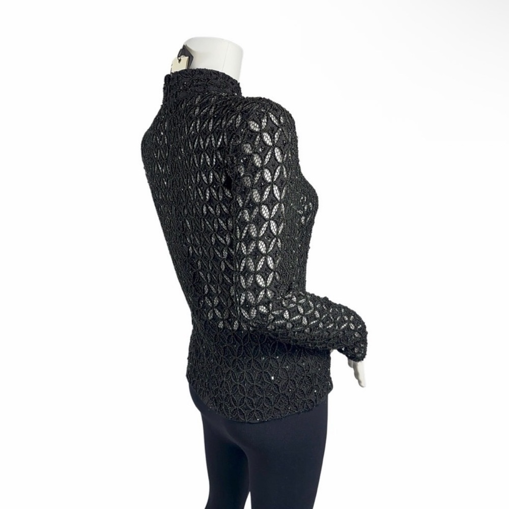 NEW Retrofete $495 Mika Top in Black Beaded Lace Sequin, Small - Picture 14 of 17